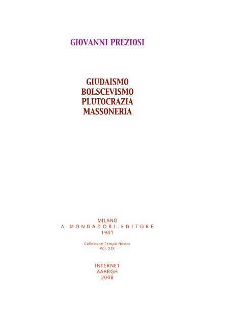 Giudaismo Bolscevismo Plutocrazia Massoneria Di