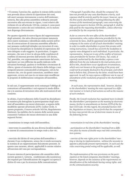 TLS Newsletter 11 marzo 2011 - PwC