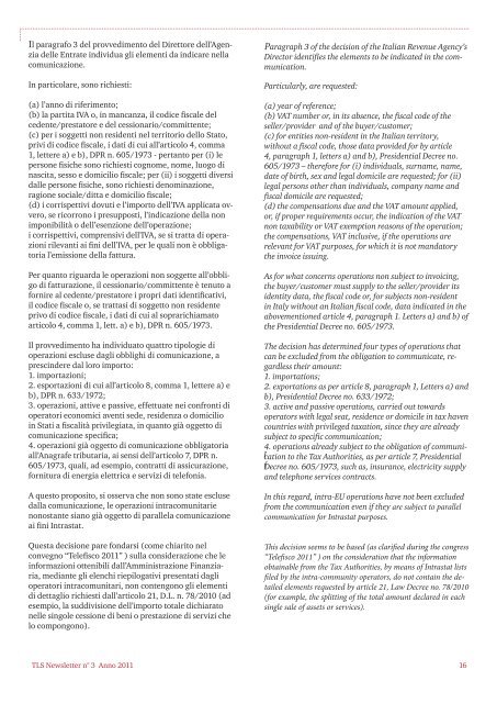 TLS Newsletter 11 marzo 2011 - PwC