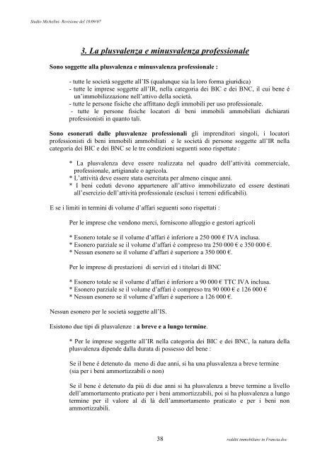 Redditi di provenienza immobiliare in Francia - Mauro MICHELINI