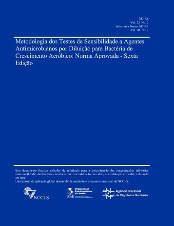 Metodologia dos Testes de Sensibilidade a Agentes - Sociedade ...