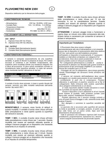 PLUVIOMETRO NEW 230V I - Sea S.r.l.