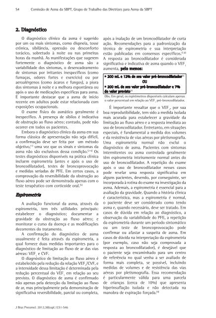 Diretrizes da Sociedade Brasileira de Pneumologia e Tisiologia ...