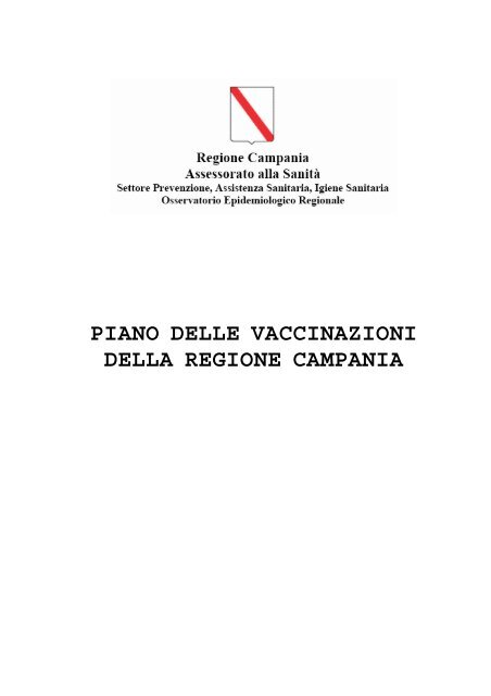 PIANO DELLE VACCINAZIONI DELLA REGIONE CAMPANIA