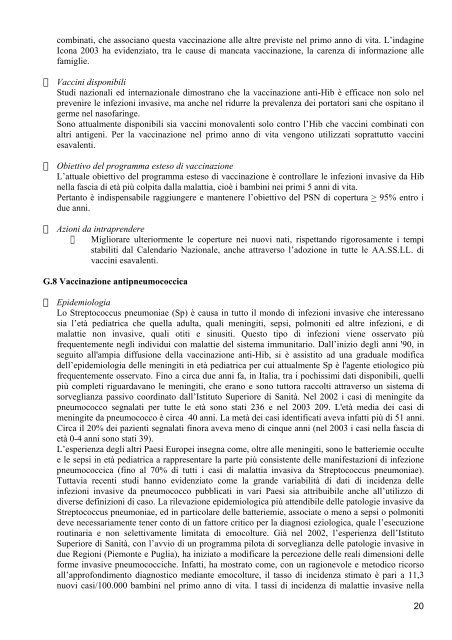 PIANO DELLE VACCINAZIONI DELLA REGIONE CAMPANIA