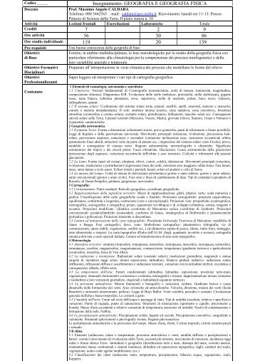 Geografia e Geografia Fisica - Scienze della Natura