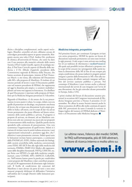 HIMed - Anno 3, numero 1 - Maggio 2012 - SIOMI