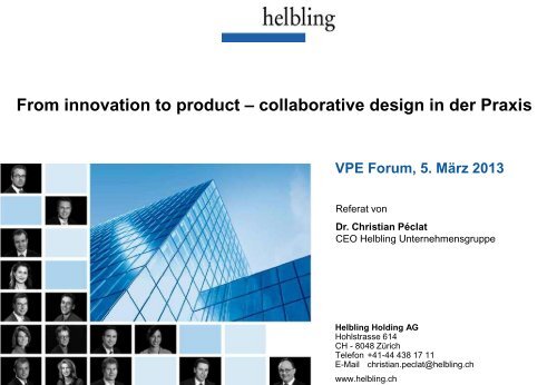 From innovation to product - bei der IG VPE Swiss