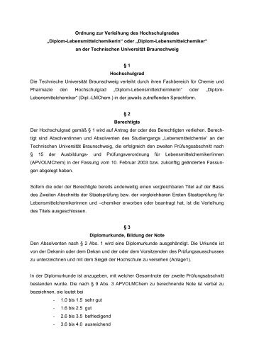 Diplom-Lebensmittelchemikerin - Technische Universität ...