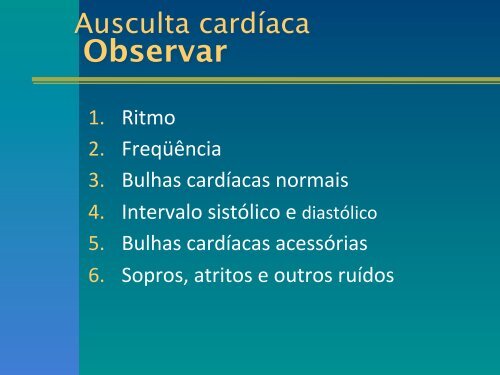 Exame clínico do aparelho cardiovascular - UFF