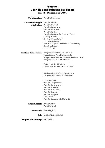 Öffentliches Senatsprotokoll - TU Clausthal