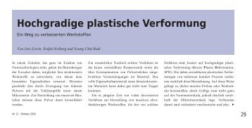 Hochgradige plastische Verformung - TU Clausthal