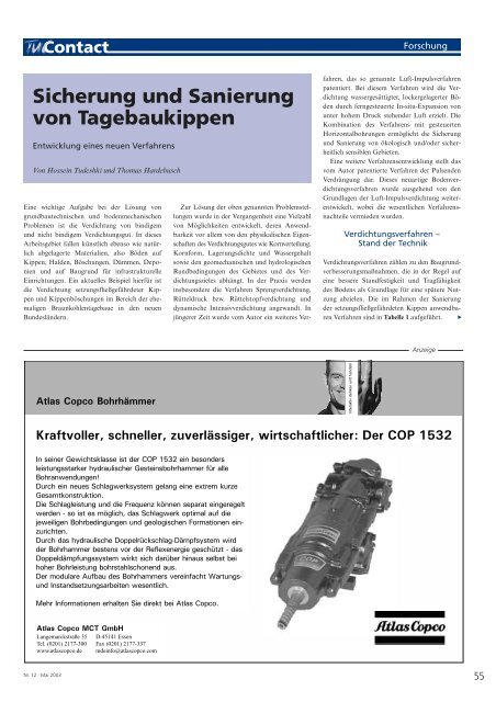 Sicherung und Sanierung von Tagebaukippen - TU Clausthal