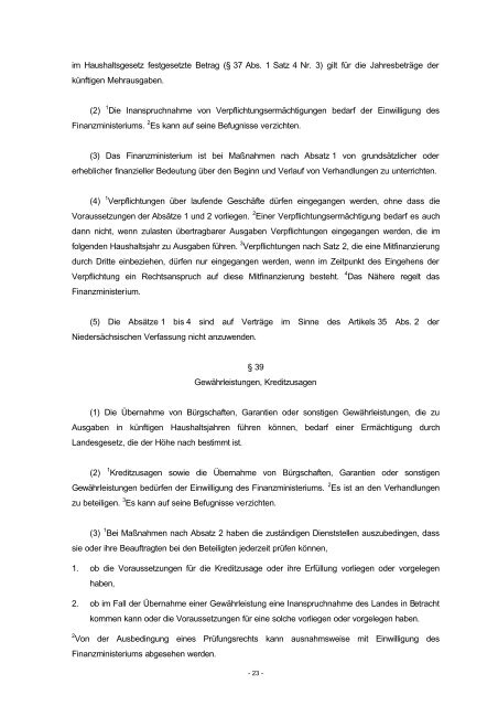 Niedersächsische Landeshaushaltsordnung (LHO) in ... - TU Clausthal