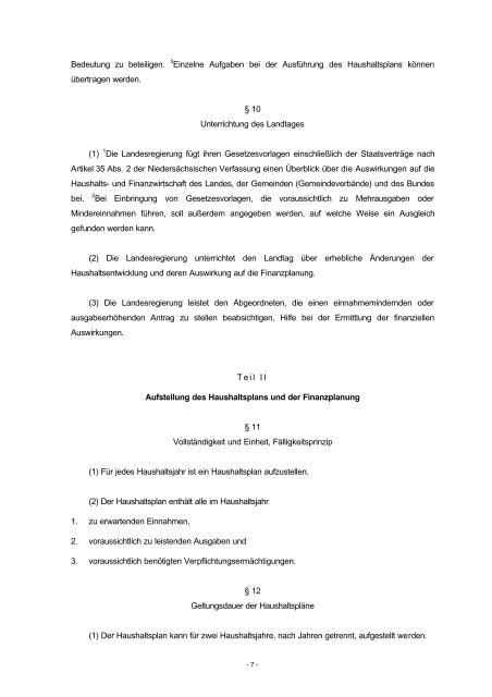 Niedersächsische Landeshaushaltsordnung (LHO) in ... - TU Clausthal