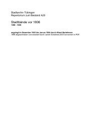 Stadtbände vor 1806 (1388-1858), Findbuch - in Tübingen