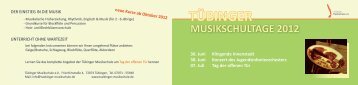 Samstag, 07. Juli 2012 Tag der offenen Tür - Tübinger Musikschule