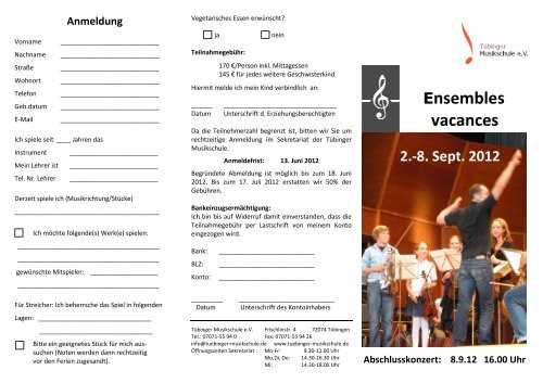 Flyer EV 12, Seite 1 2 - Tübinger Musikschule