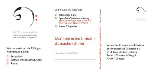 Flyer Förderverein - Tübinger Musikschule