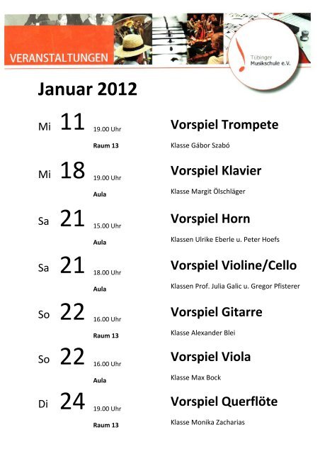 Vorspiele Januar 2012