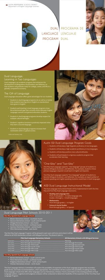 dual language program programa de lenguaje dual - Austin ISD