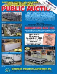BERESFORD BOX INC. - Cincinnati Industrial Auctioneers, Inc.