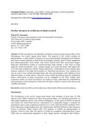 Further advances in orchid mycorrhizal research - USQ ePrints ...