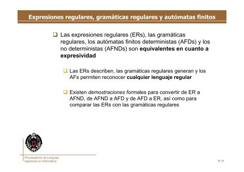 Lenguajes formales - Facultad de Informática - Universidad ...