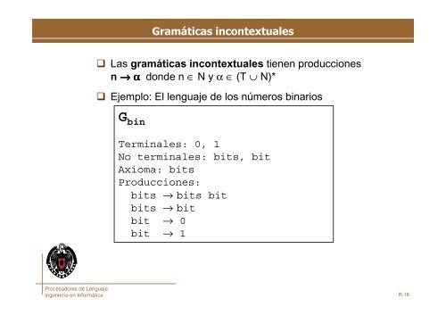 Lenguajes formales - Facultad de Informática - Universidad ...