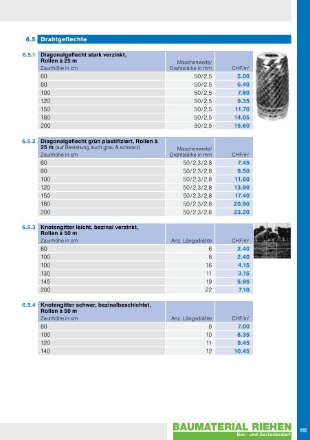 PREISLISTE 2012 - Baumaterial-Riehen