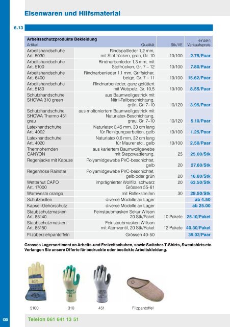 PREISLISTE 2012 - Baumaterial-Riehen