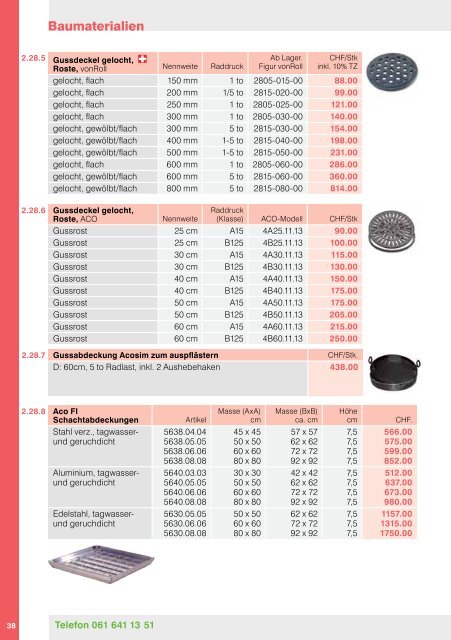 PREISLISTE 2012 - Baumaterial-Riehen