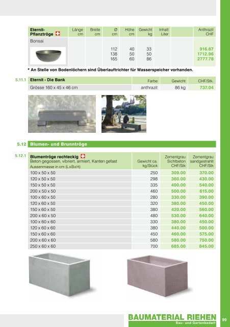 PREISLISTE 2012 - Baumaterial-Riehen