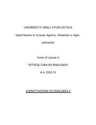 Esercitazioni 1 - Viticoltura enologia