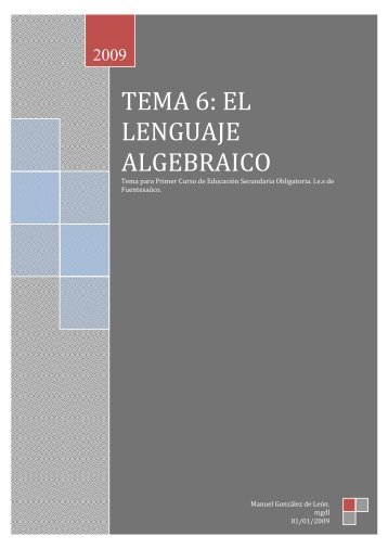 TEMA 6: EL LENGUAJE ALGEBRAICO - IES Fuentesaúco