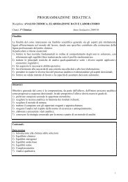 ANALISI CHIMICA, ELABORAZIONE DATI E LABORATORIO