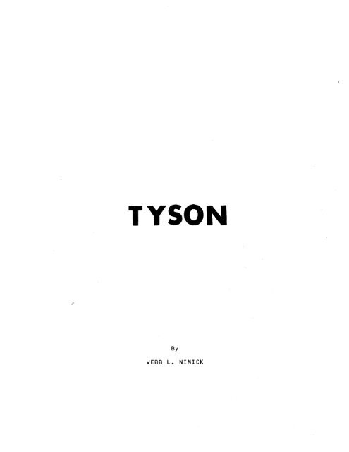 Tyson Family History compiled by Webb L Nimick