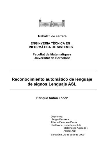 Reconocimiento automático de lenguaje de signos:Lenguaje ASL