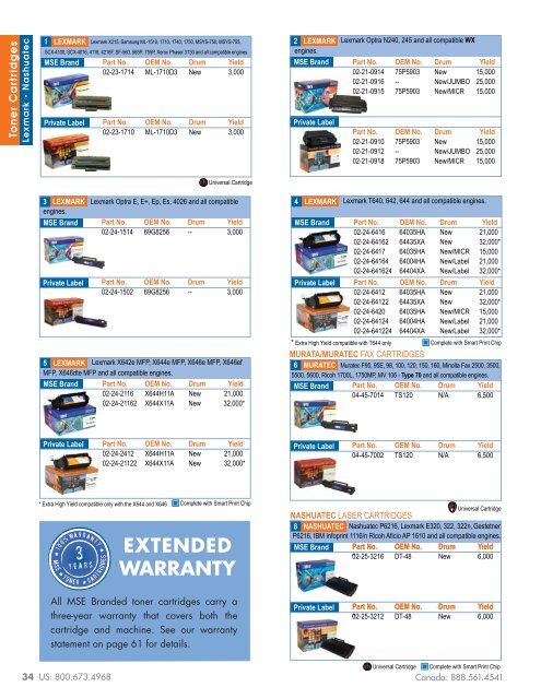 COMPATIBLE IMAGING SUPPLIES CATALOG - MSE-SA