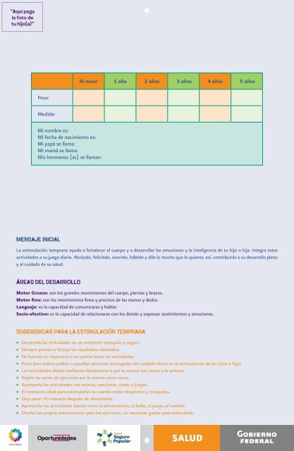 Ejercicios de Estimulación Temprana