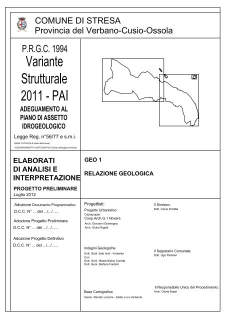 geo 1 relazione geogica - Comune di Stresa