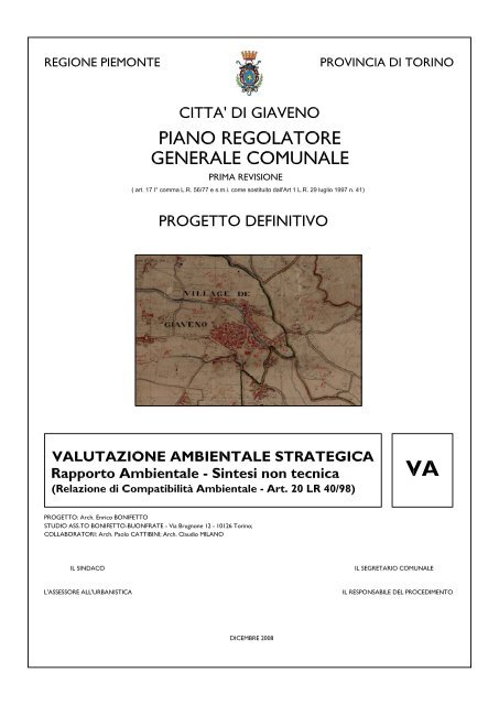 Valutazione Ambientale Strategica [PDF - 5.006 KB] - Città di Giaveno