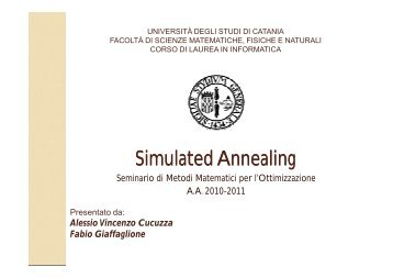 Simulated Annealing - Dipartimento di Matematica e Informatica ...