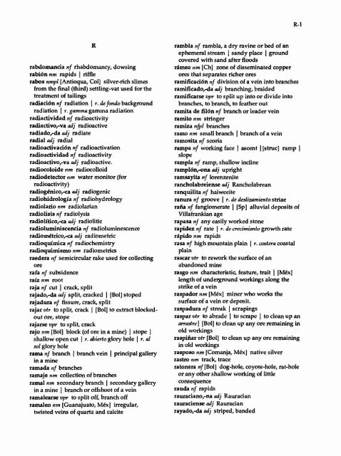 A Partial Glossary of Spanish Geological Terms ... - Pubs Warehouse