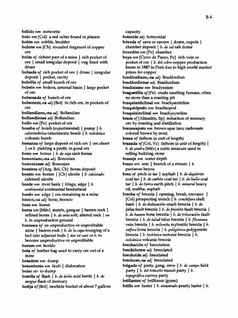 A Partial Glossary of Spanish Geological Terms ... - Pubs Warehouse