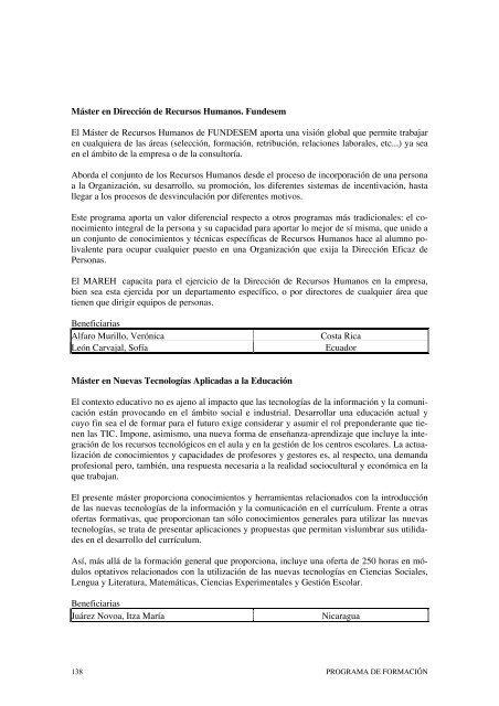 Memoria de actividades 2007 - Fundación Carolina