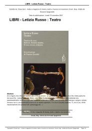 LIBRI - Letizia Russo : Teatro - Close-Up.it