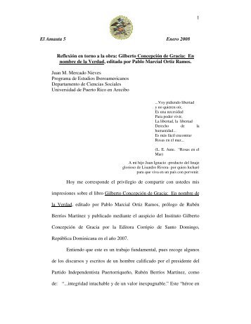 Gilberto Concepción de Gracia: En nombre de la Verdad, editada ...