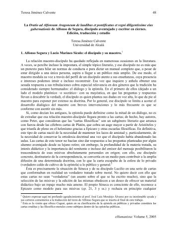 Teresa Jiménez Calvente eHumanista: Volume 5, 2005 48 La Oratio ...