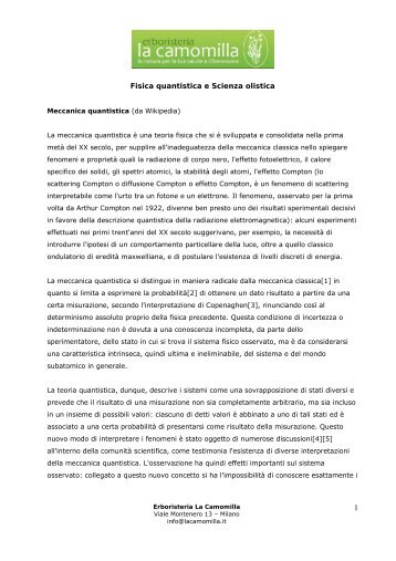 Fisica quantistica e scienza olistica - Erboristeria La Camomilla a ...